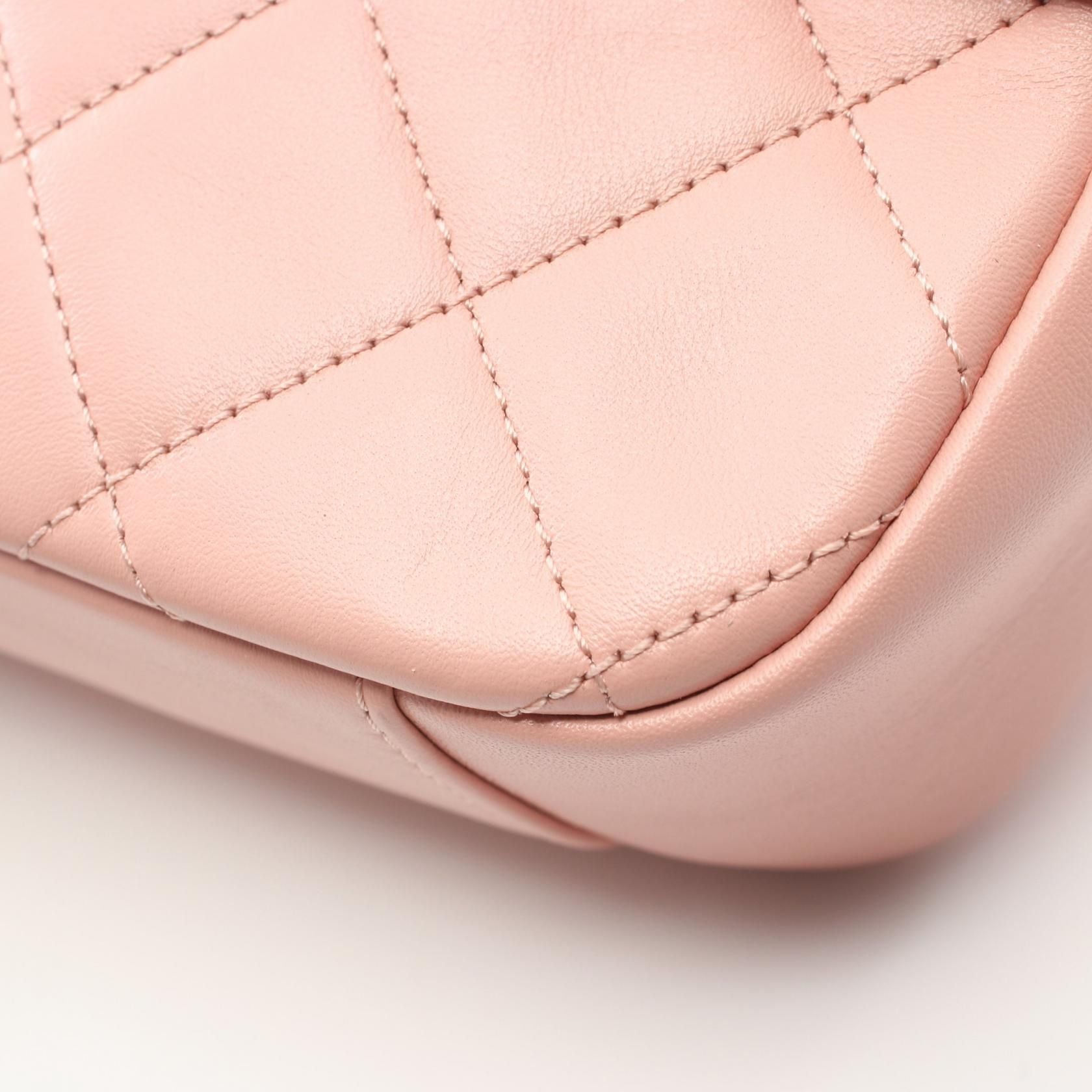 Chanel Matelasse Logo Camera Crossbody Bag As 1609 Leather Pink Ghw