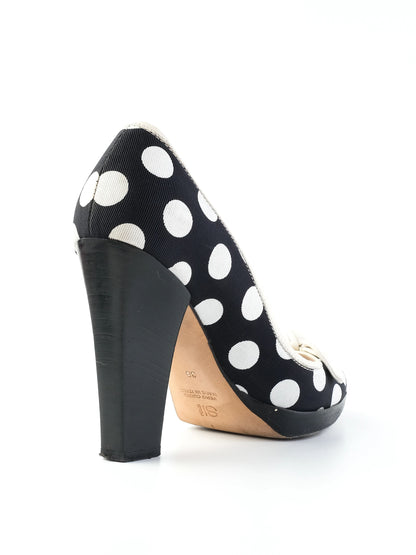 Excellent SI Rossi Polka Dot High Heels Fabric Size 38