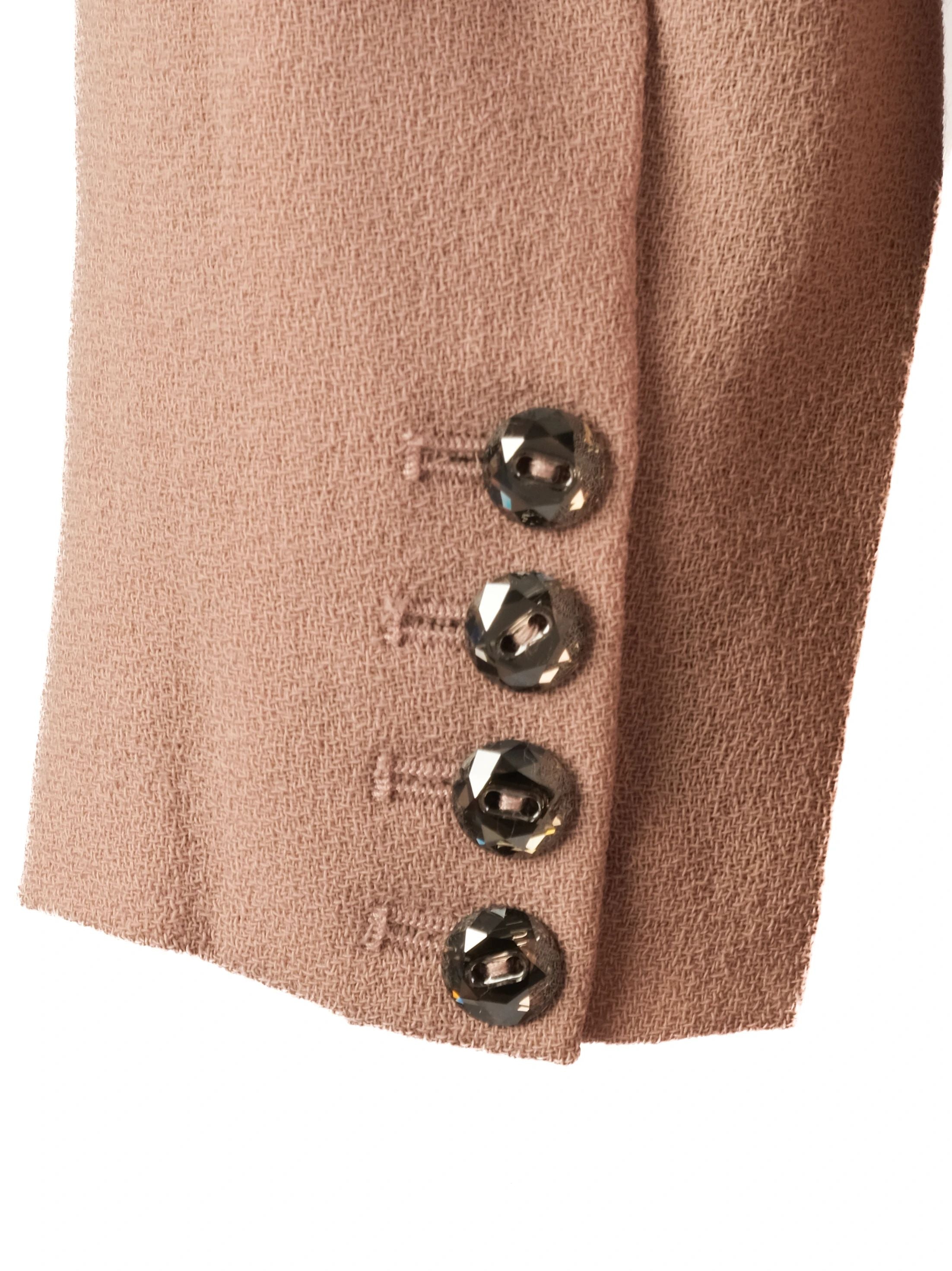 Excellent Azzaro Pink Wool Dress M with Decorative Bow