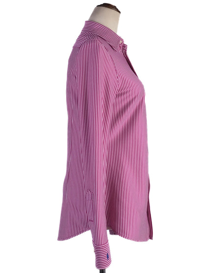 Excellent Polo Ralph Lauren Pink Striped Cotton Shirt Size S