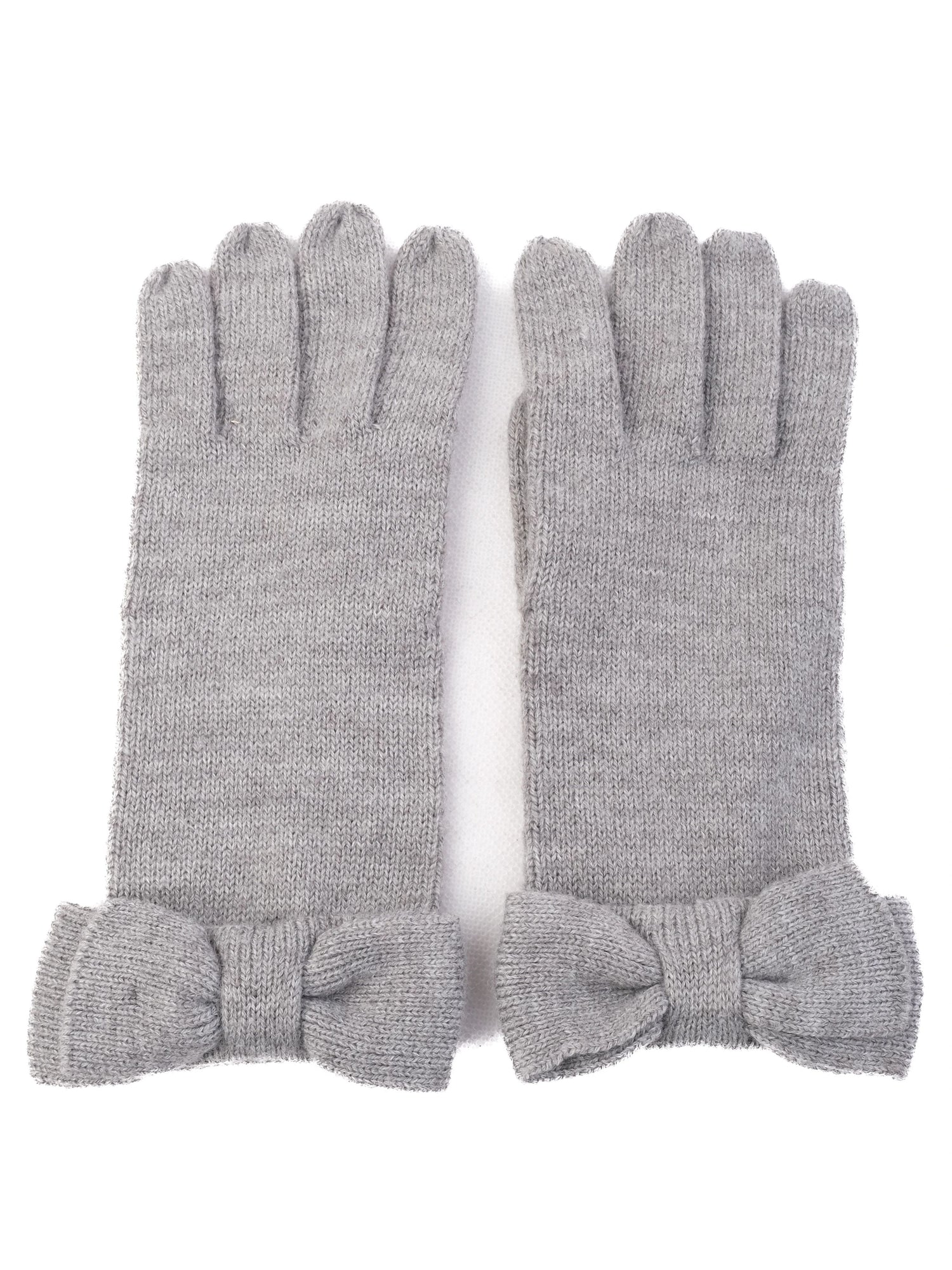 Excellent Kate Spade Gray Wool Gloves with Bow Detail Size S