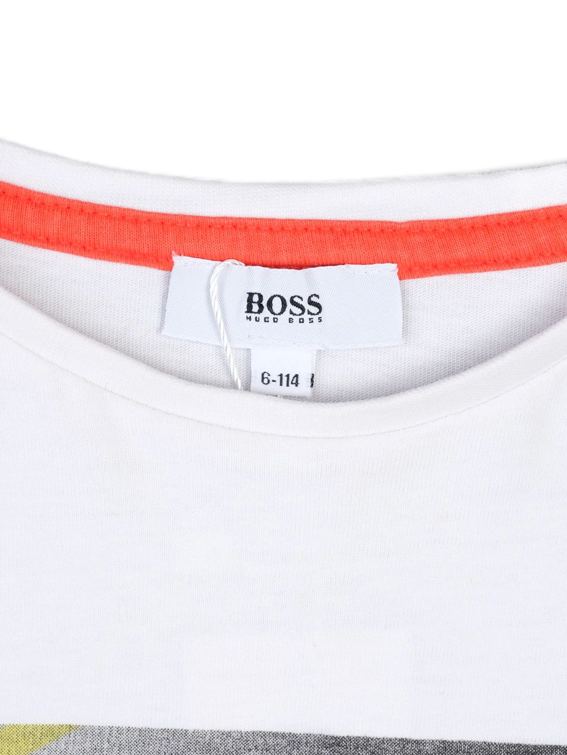 Excellent Hugo Boss White Cotton T-Shirt for Kids, Size 6