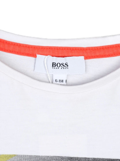 Excellent Hugo Boss White Cotton T-Shirt for Kids, Size 6