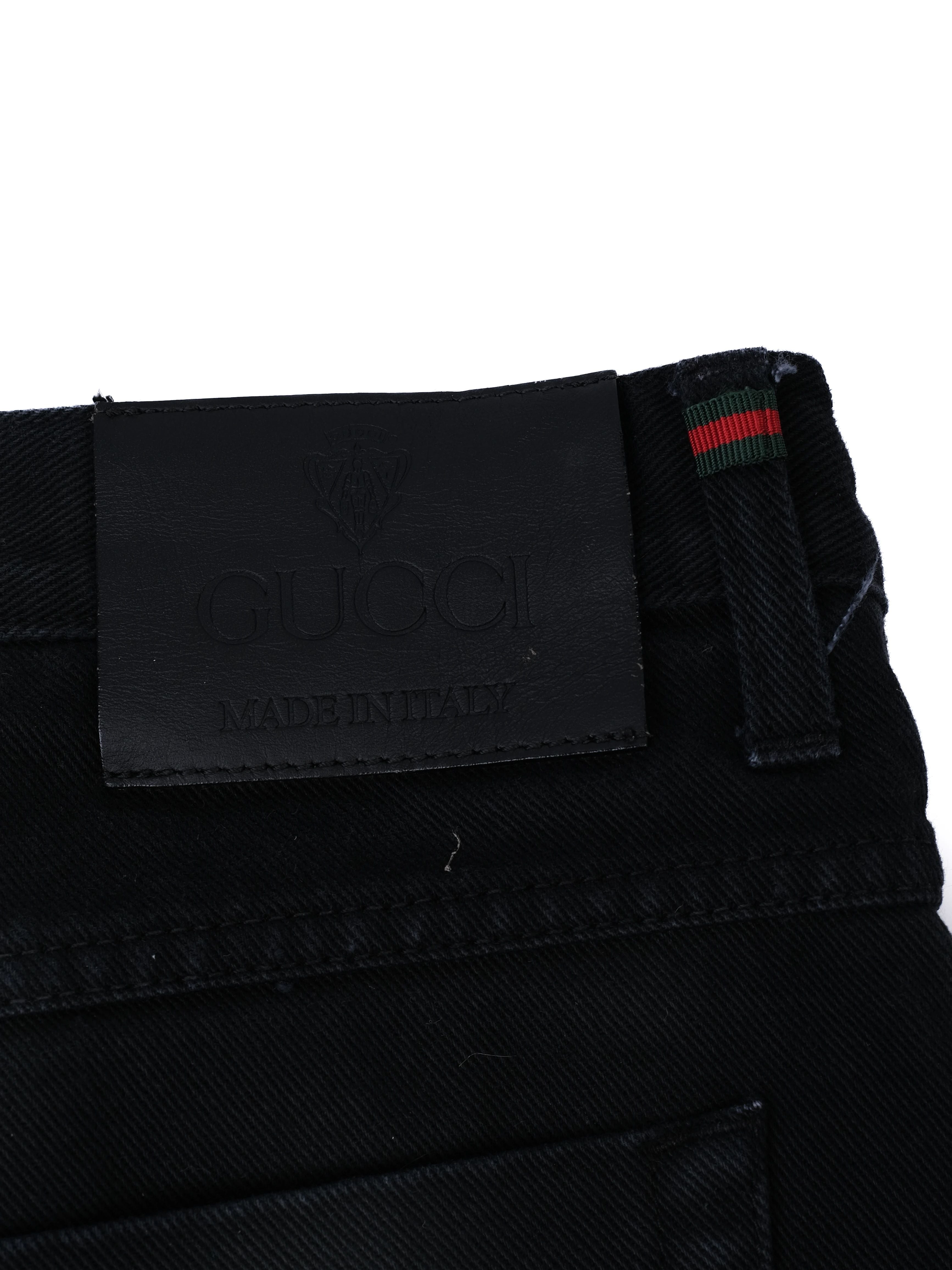 Gucci Black Cotton Jeans Excellent Condition Made in Italy