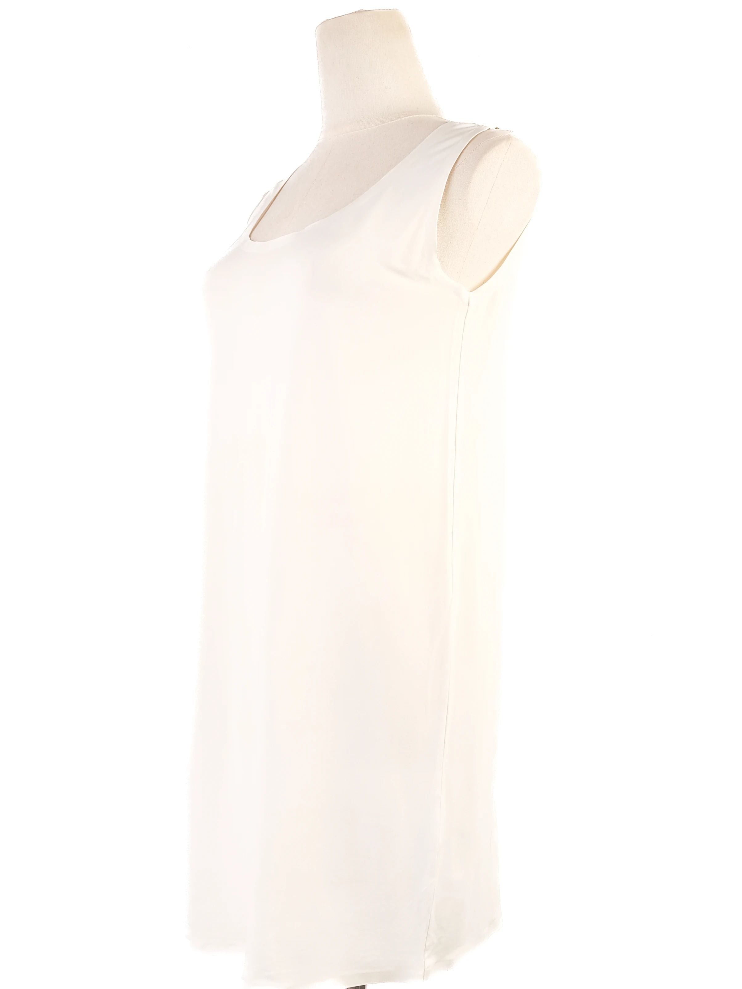 Excellent Max Mara White Viscose Sleeveless Dress Size S
