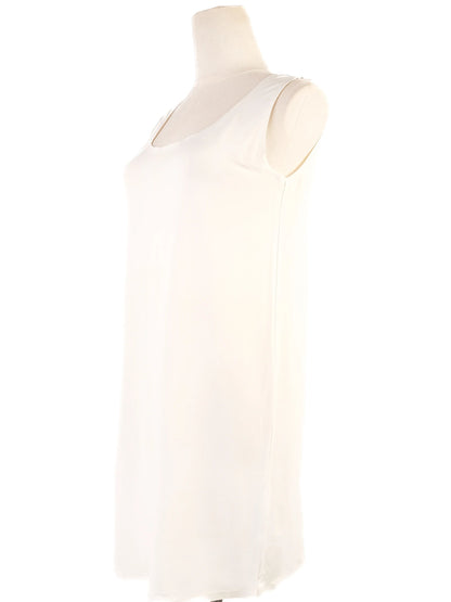 Excellent Max Mara White Viscose Sleeveless Dress Size S