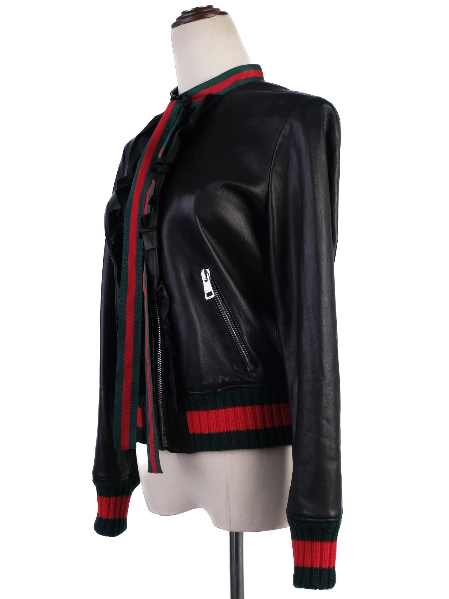 Gucci WomenÕs Black Wool Jacket XXS with Red and Green Accents
