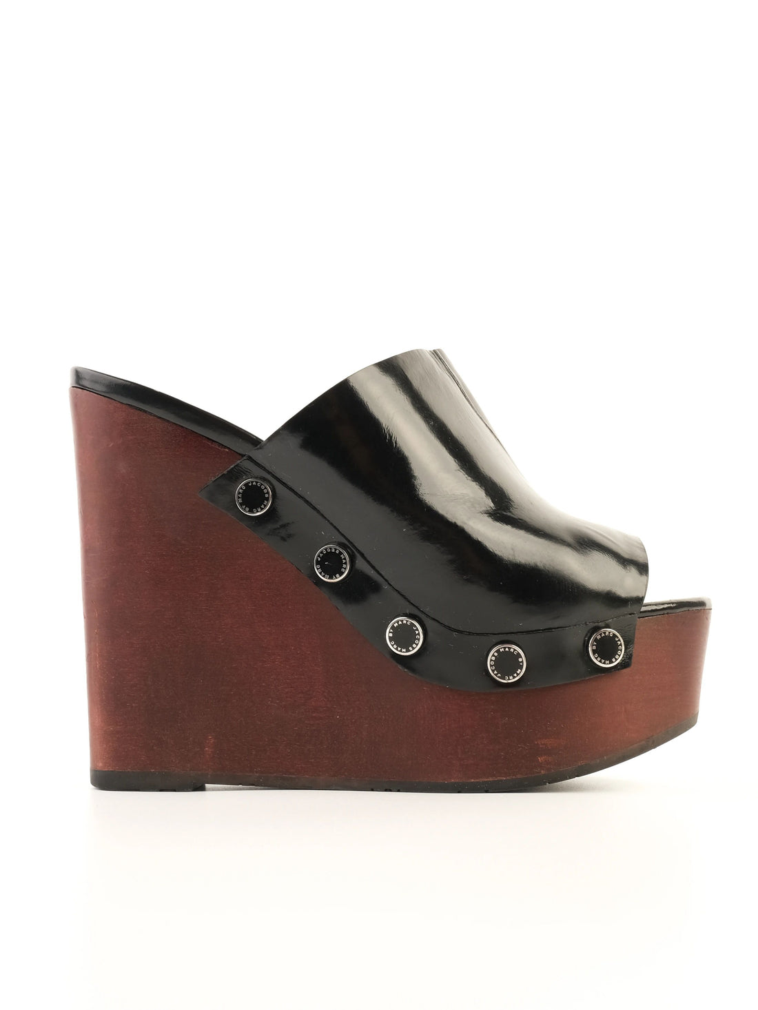 Excellent Marc Jacobs Black Leather Wedge Platform Shoes Size 38