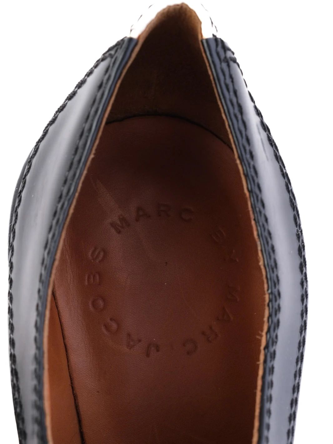 Excellent Marc Jacobs Platform Heels Leather Lace-Up Size 36.5
