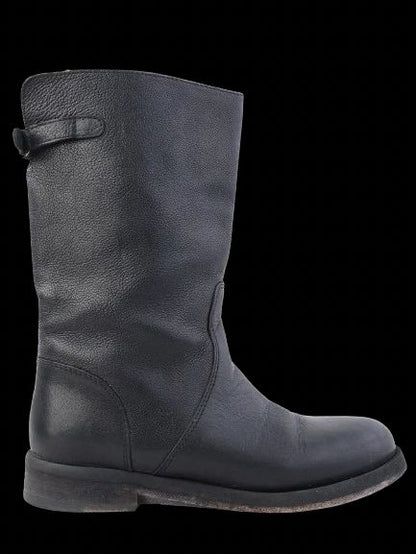 Excellent Dolce Gabbana Black Leather Mid-Calf Boots Size 36