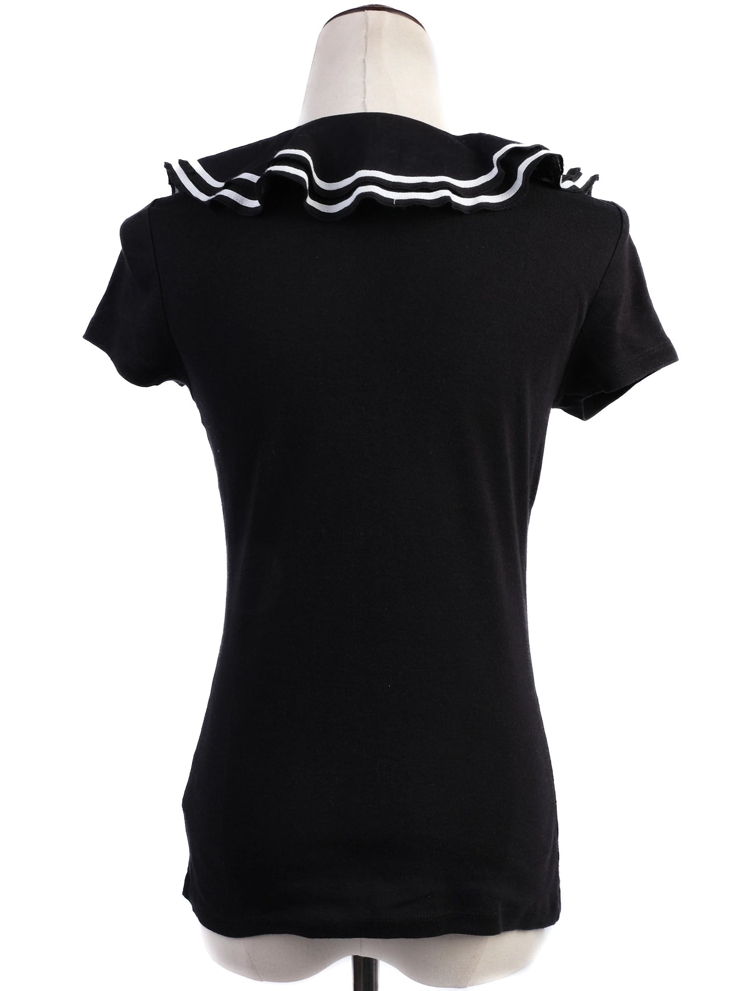 Excellent Ralph Lauren Black Cotton Short-Sleeve Top XS