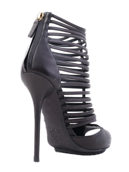 Excellent Gucci Black Leather High-Heeled Shoes Size 36