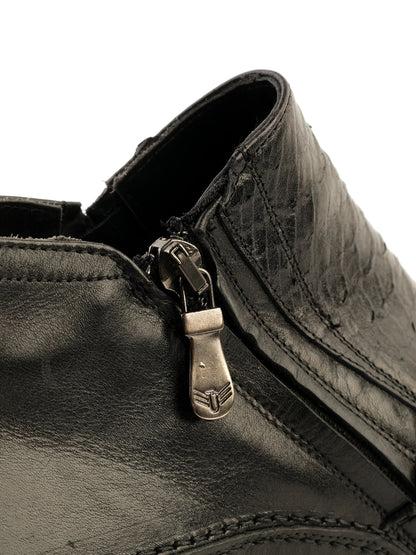 Lorenzi Black Leather Shoes Size 43 with Side Zipper - Perfect Condition