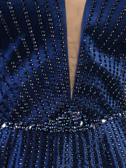 Perfect Sherri Hill Blue Evening Gown Size XS Polyester