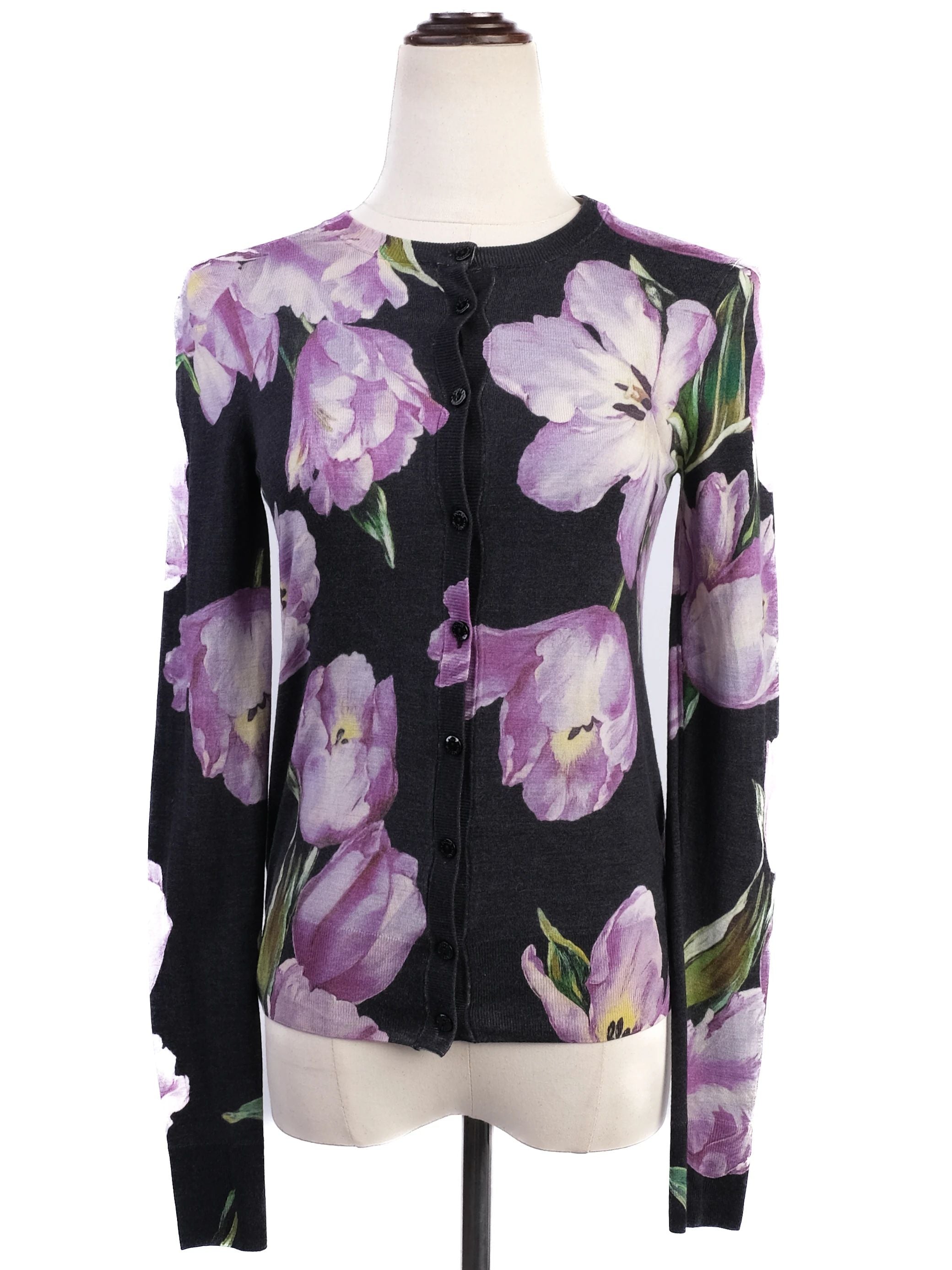 Excellent Dolce Gabbana Floral Silk Cardigan Women XS Combined Color