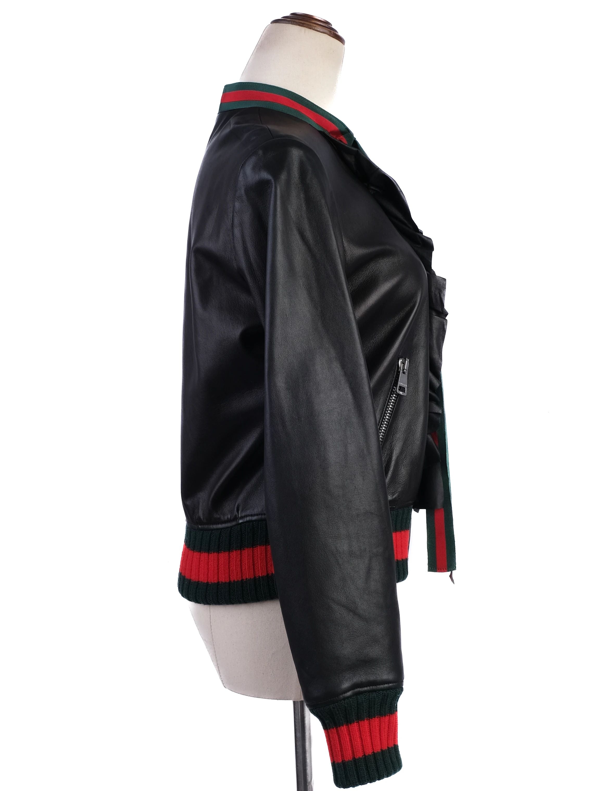 Gucci WomenÕs Black Wool Jacket XXS with Red and Green Accents