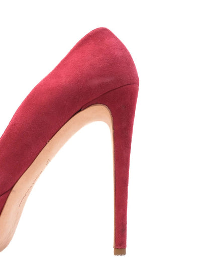 Excellent Rupert Sanderson Red Genuine Suede High-Heeled Pumps Size 38.5