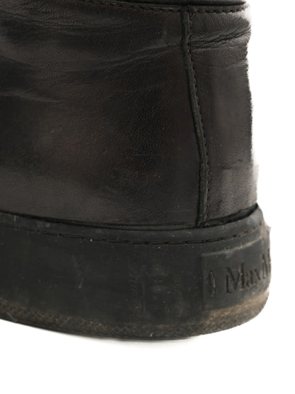 Excellent Max Mara Black Leather Sneakers Size 36.5 Women&