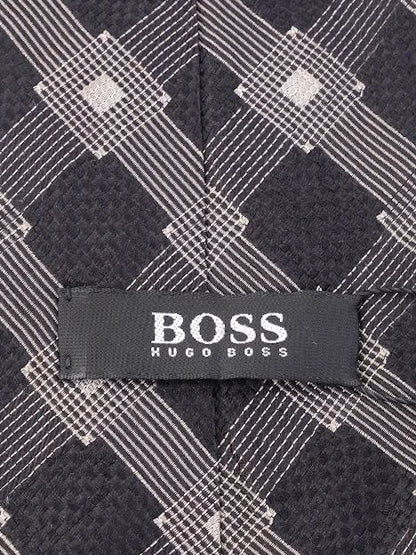 Hugo Boss Silk Geometric Patterned Necktie Excellent Condition