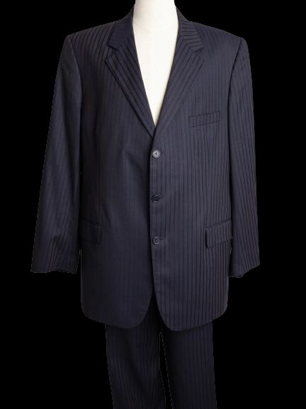 Good Pierre Cardin Black Pinstripe Suit Size XXL for Men