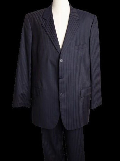 Good Pierre Cardin Black Pinstripe Suit Size XXL for Men