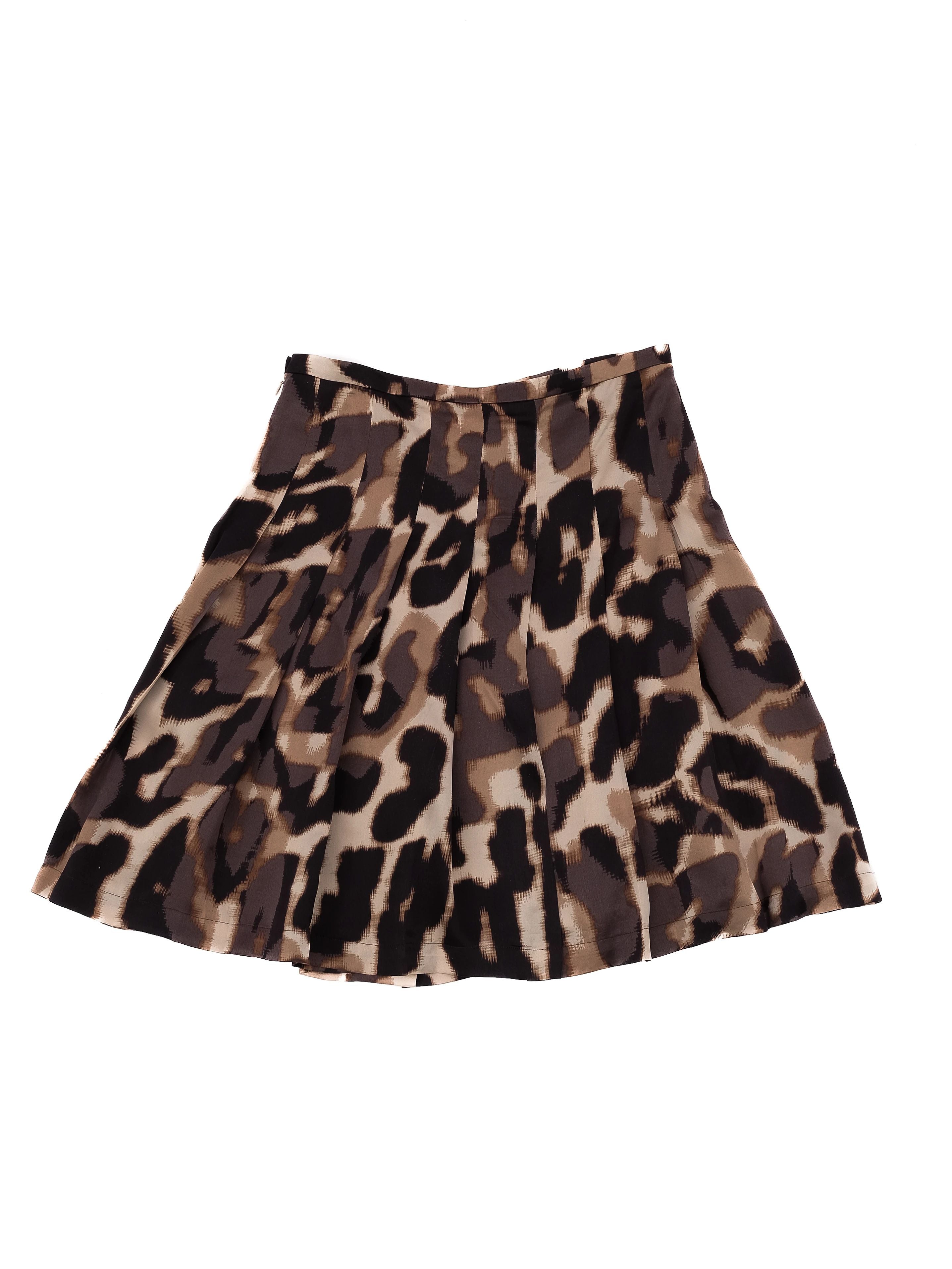 Perfect Weekend MaxMara Black Silk Pleated Skirt Size M