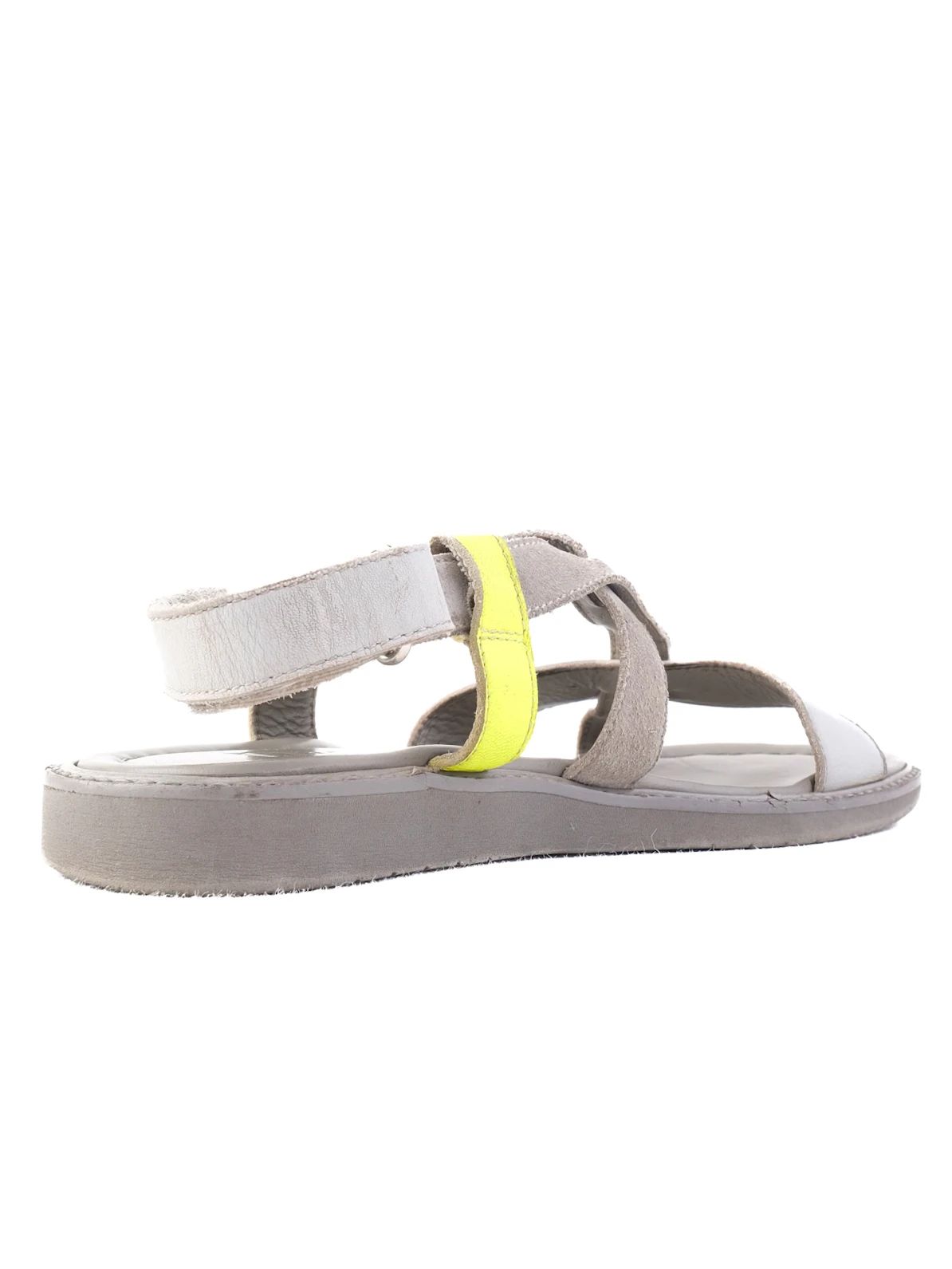 Excellent Dior Gray Fabric Sandals with Yellow Accent Size 34 for Kids