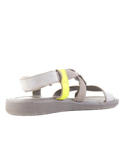 Excellent Dior Gray Fabric Sandals with Yellow Accent Size 34 for Kids