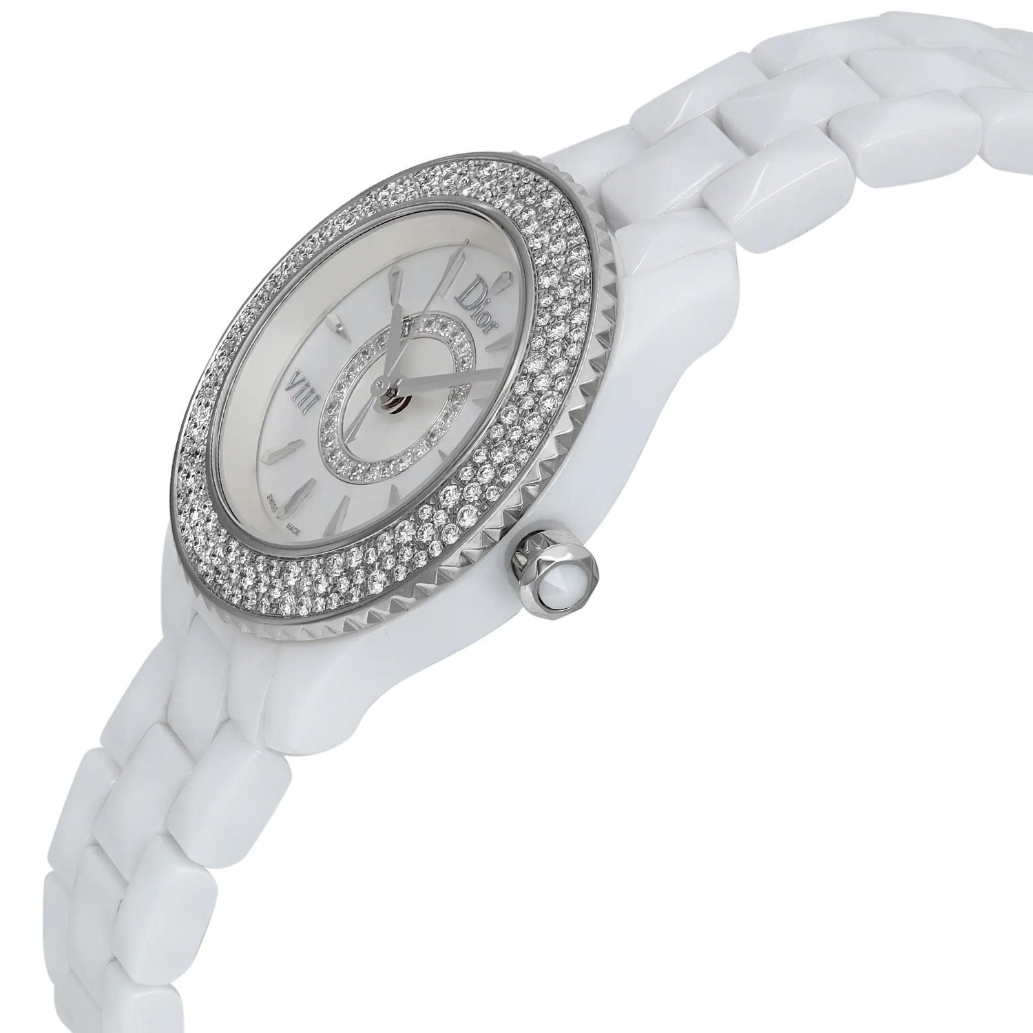 Christian Dior VIII Hi Tech Ceramic MOP Dial Quartz Ladies Watch CD1221E4C001