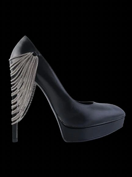 Excellent Yves Saint Laurent Black Leather High-Heeled Shoes Size 39.5