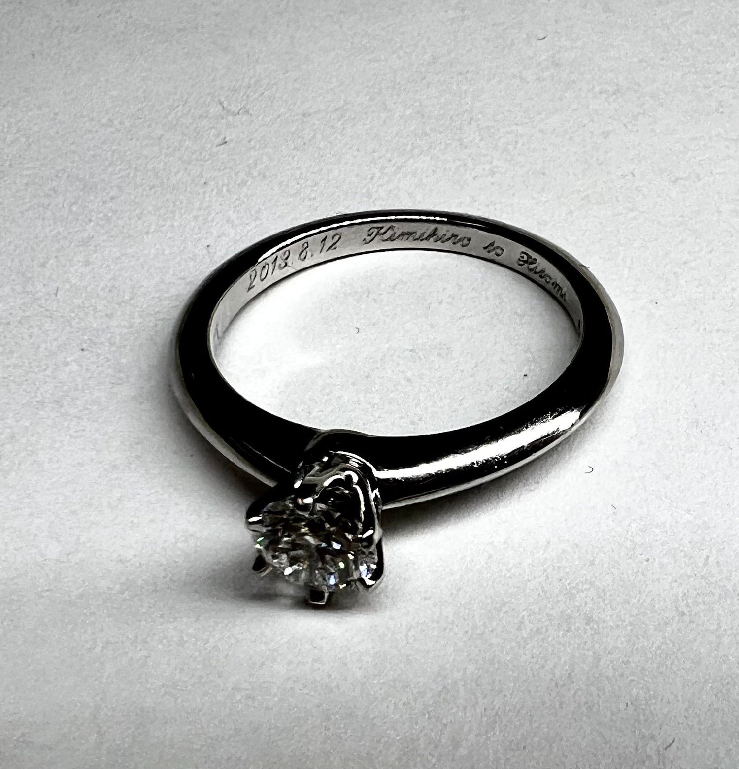 Tiffany &amp; Co. Solitaire Diamond Ring Pt950 4.6g 0.44