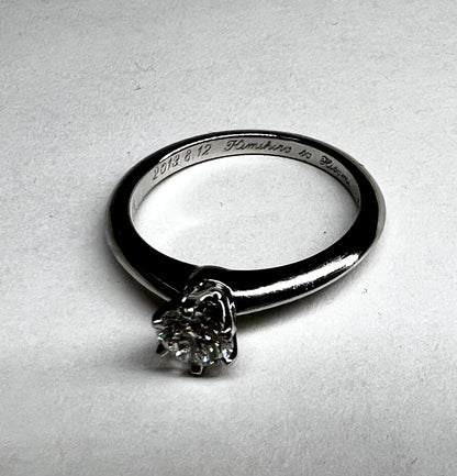 Tiffany &amp; Co. Solitaire Diamond Ring Pt950 4.6g 0.44