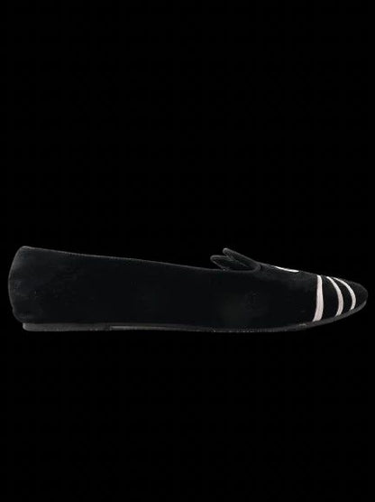 NEW Marc Jacobs Black Velvet Cat Face Flat Shoes Size 41