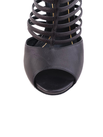 Excellent Gucci Black Leather High-Heeled Shoes Size 36