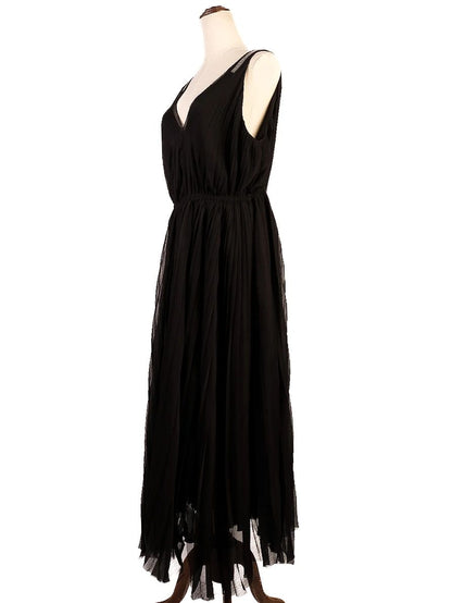 Excellent Fabiana Filippi Black Sleeveless Dress V-Neck Size N/A
