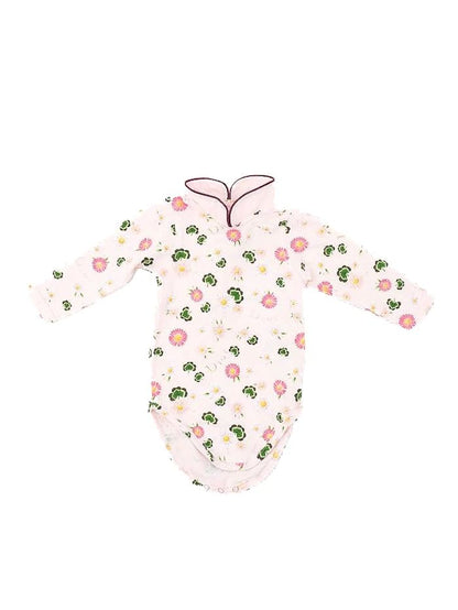 Excellent Baby Dior Floral Onesie Pink Cotton 0-3 Months