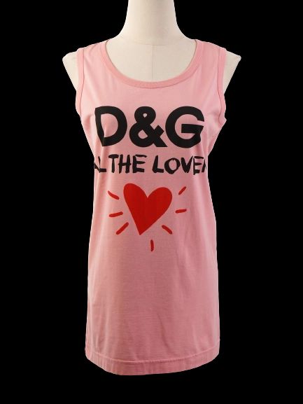 NEW Dolce Gabbana Pink Cotton Top XXS &