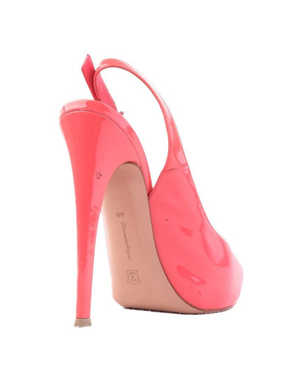 Excellent Gianvito Rossi Pink Leather Slingback Heels Size 40