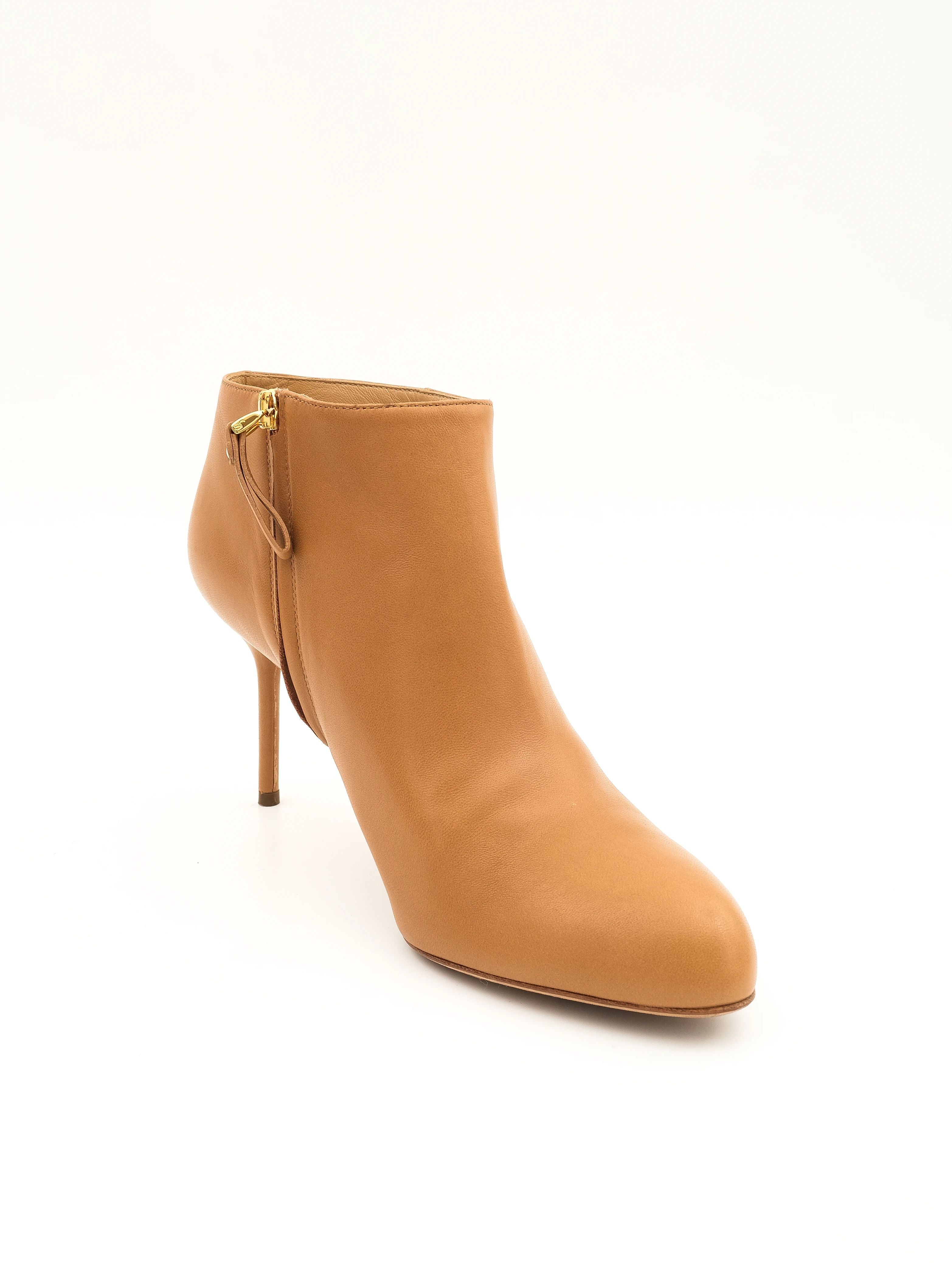 Excellent Sergio Rossi Yellow Leather High-Heeled Ankle Boots Size 39