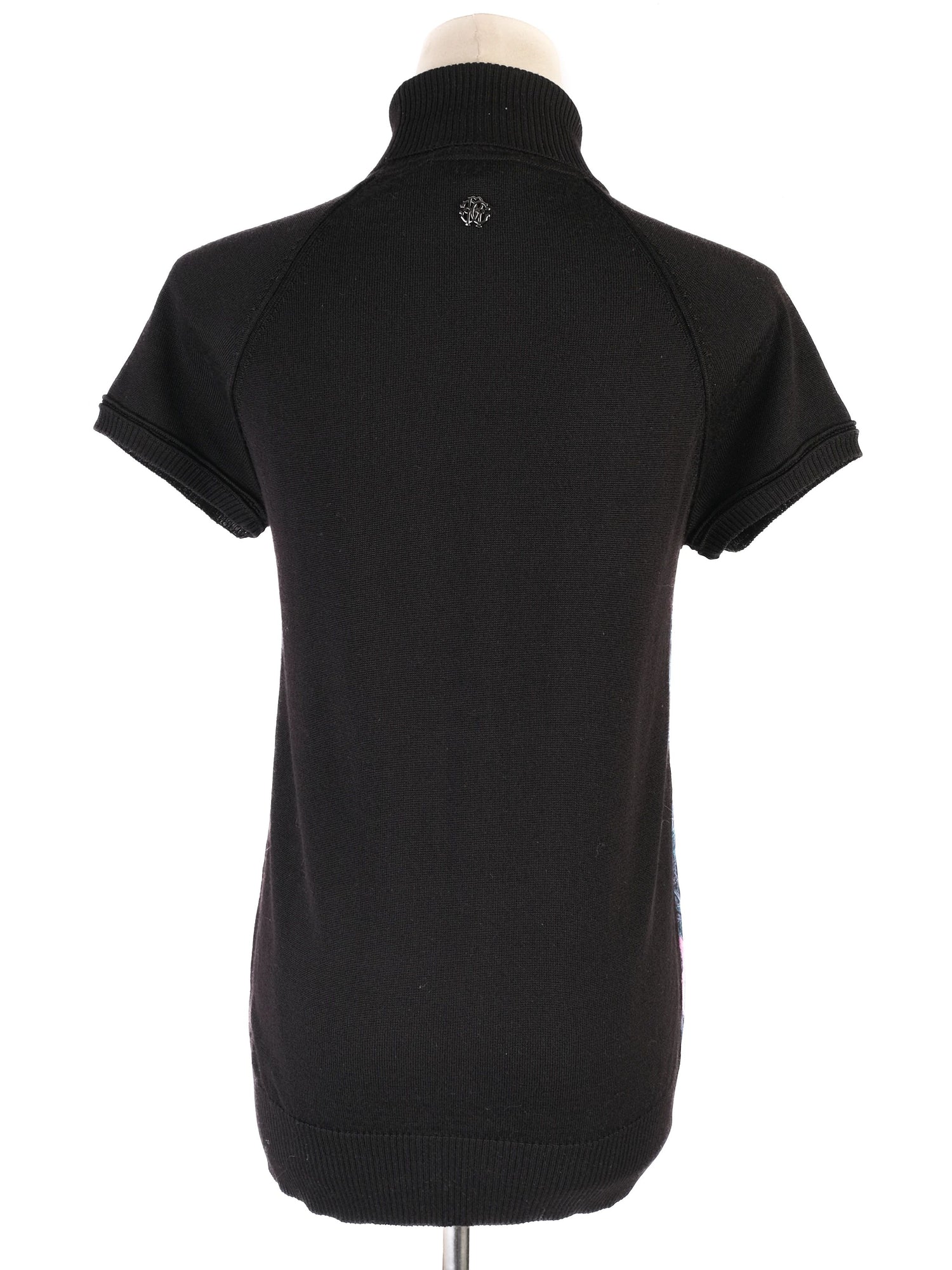 Excellent Roberto Cavalli Black Wool Turtleneck Sweater Size S