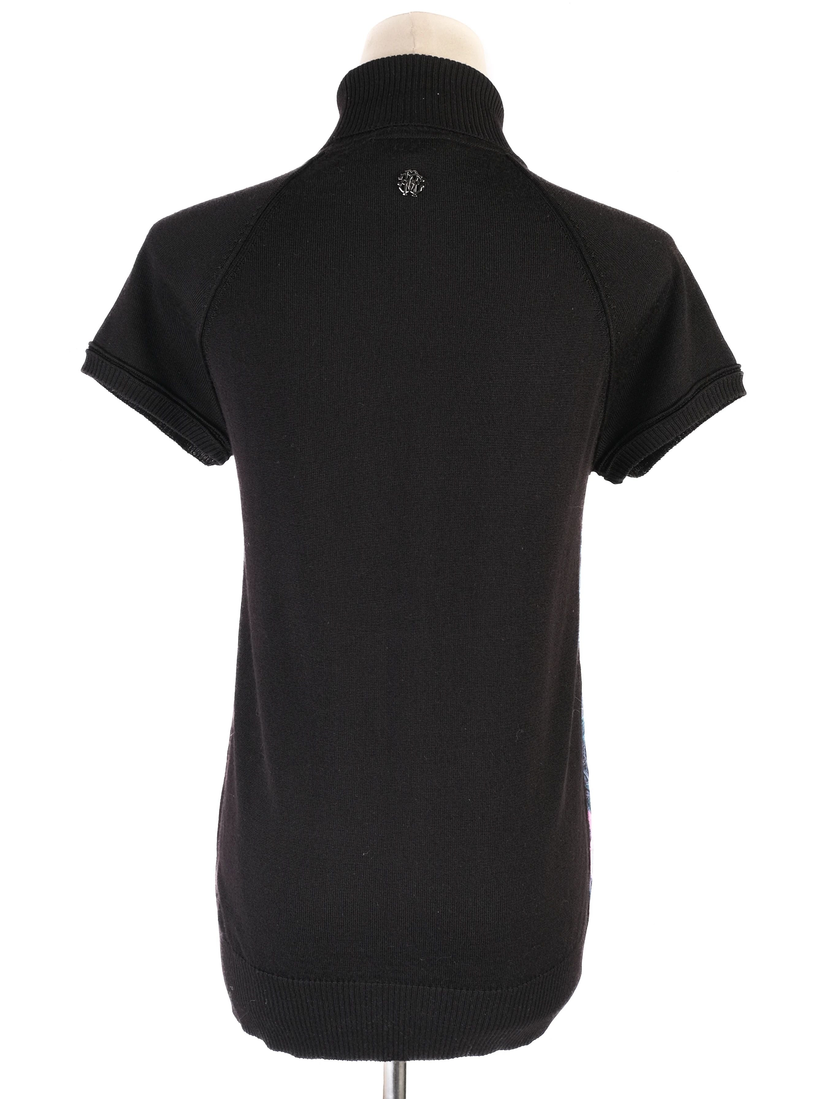 Excellent Roberto Cavalli Black Wool Turtleneck Sweater Size S