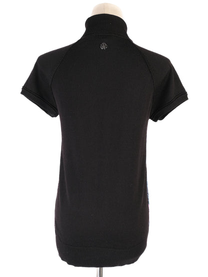 Excellent Roberto Cavalli Black Wool Turtleneck Sweater Size S