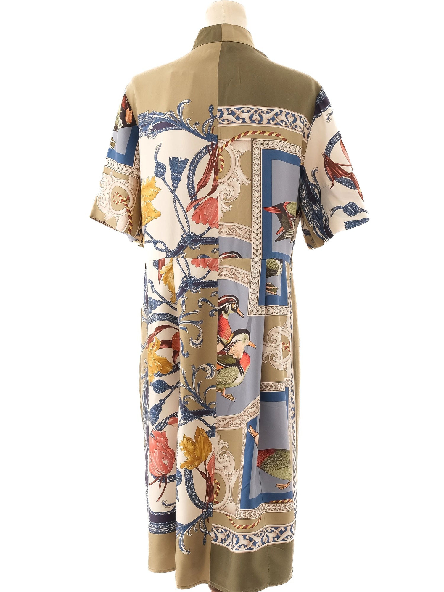 Excellent Salvatore Ferragamo Green Silk Dress Size XL