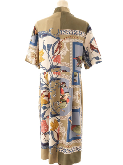 Excellent Salvatore Ferragamo Green Silk Dress Size XL