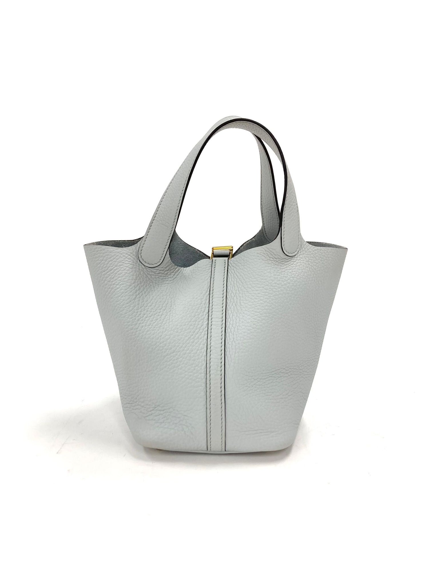 Hermes Lightblue Picotin PM,Taurillon Clemence GHW  B Stamp