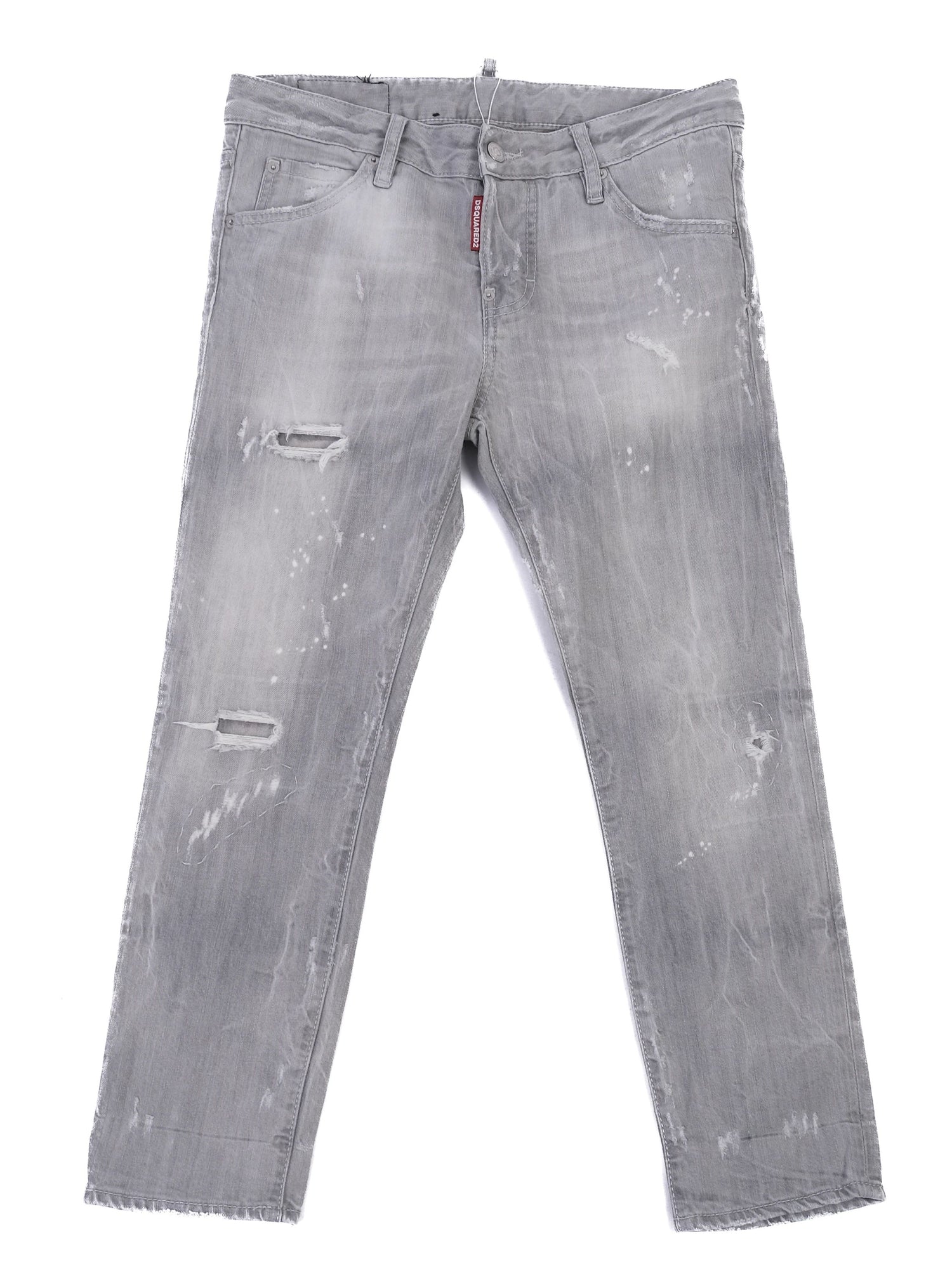 Excellent Dsquared2 Gray Distressed Jeans Size S Made in Italy