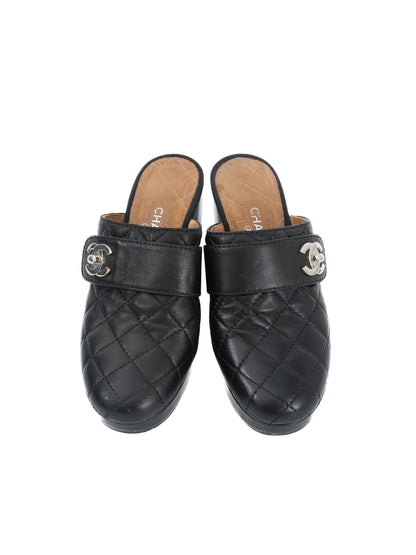 Excellent Chanel Black Leather High-Heeled Shoes Size 37