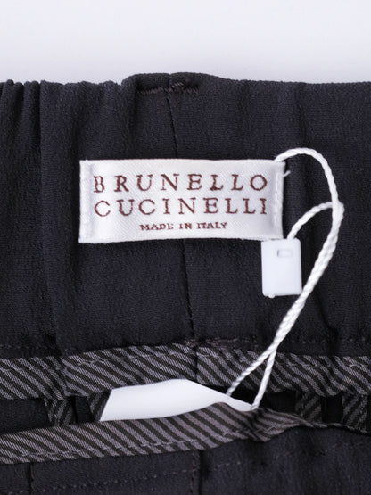 Excellent Brunello Cucinelli Gray Silk Pants Size S Made in Italy
