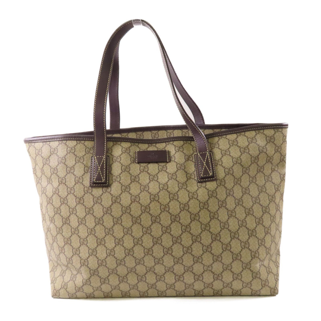 Gucci Layered Canvas Gg Tote Bag Handmade Bag Tote Bag Brown Pvc Coated Canvas 211137