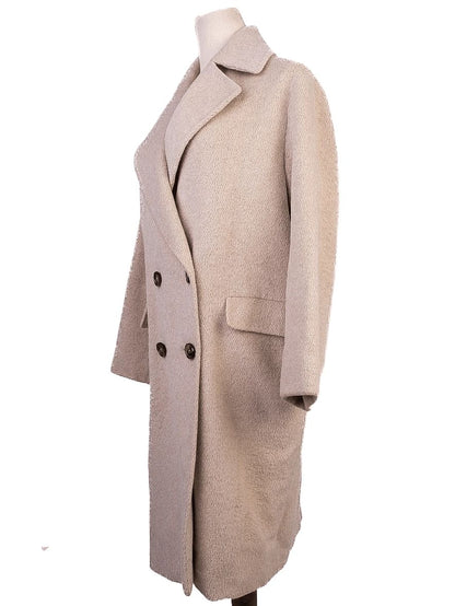 Excellent Gerard Darel WomenÕs White Wool Overcoat, Size S